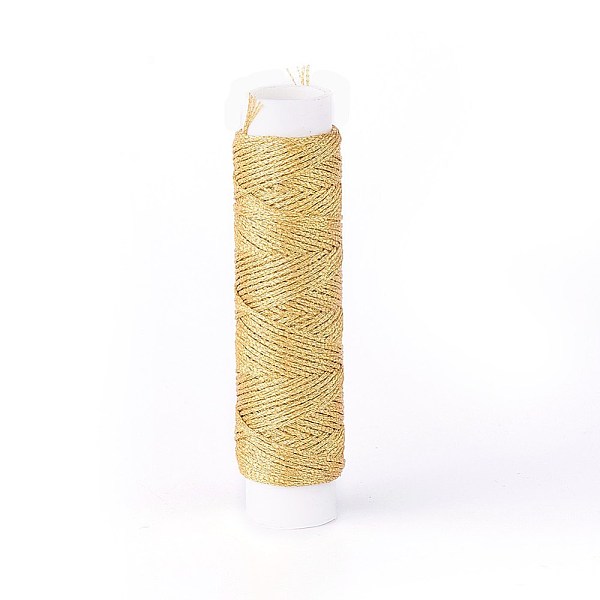 

PandaHall Round Waxed Polyester Twisted Cord, Micro Macrame Cord, for Leather Projects, Bookbinding, Gold, 0.35mm, about 43 yards(40m)/roll...