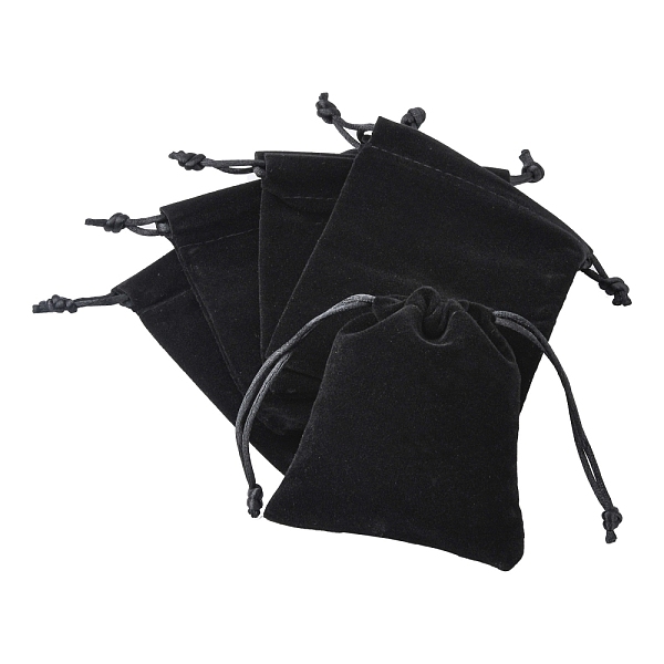 

PandaHall Velvet Jewelry Bags, Black, 105x90mm Velvet Black