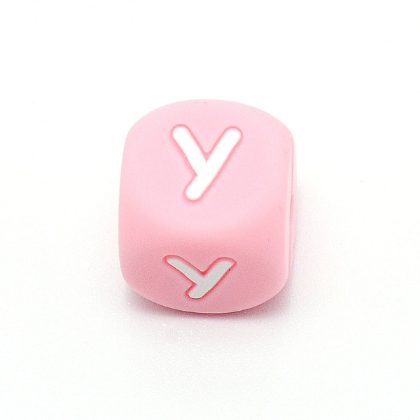 

PandaHall Silicone Alphabet Beads for Bracelet or Necklace Making, Letter Style, Pink Cube, Letter.Y, 12x12x12mm, Hole: 3mm Silicone Letter...