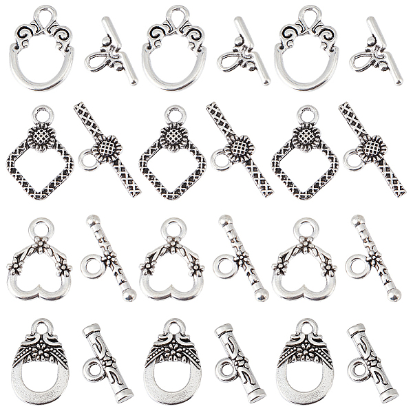 

PandaHall SUNNYCLUE 1 Box 100 Sets Toggle Jewelry Clasp Toggle Clasps Bracelet Closure Clasps Hollow Toggle Clasp Heart Round OT Clasp...