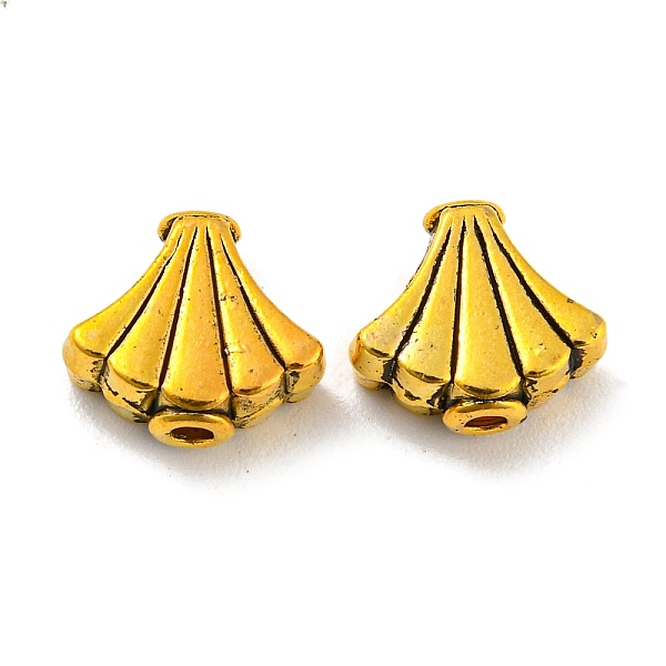 

PandaHall Tibetan Style Alloy Beads, Lead Free & Cadmium Free, Fan, Antique Golden, 9x10x4mm, Hole: 1.6mm, about 961pcs/1000g Alloy Fan