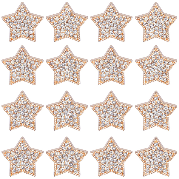 

PandaHall GORGECRAFT 1 Box 16Pcs Star Shaped Rhinestone Buttons Crystal Light Gold Alloy Shank Button Replacement Decorative Buttons for DIY..., Clear