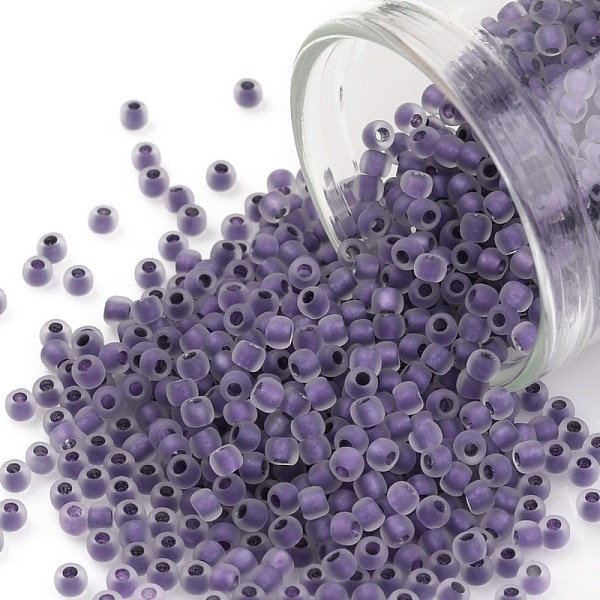 

PandaHall TOHO Round Seed Beads, Japanese Seed Beads, (265FM) Metallic Purple Lined Crystal Rainbow Matte, 11/0, 2.2mm, Hole: 0.8mm, about...