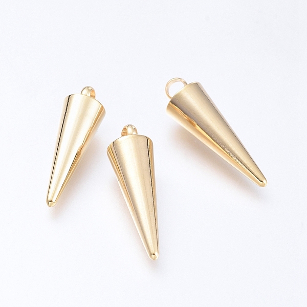 

PandaHall 304 Stainless Steel Pendants, Spike/Cone, Golden, 18x5mm, Hole: 2mm 304 Stainless Steel Cone