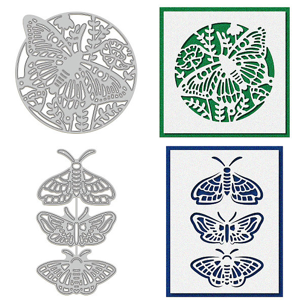 

PandaHall GLOBLELAND 2Pcs 3D Butterfly Frame Cutting Dies Metal Moth Flowers Plants Embossing Stencils Die Cuts for Paper Card Making...