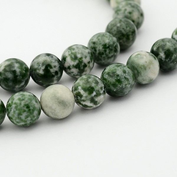 

PandaHall Natural Green Spot Jasper Round Bead Strands, 12mm, Hole: 1mm, about 34pcs/strand, 15.7 inch Green Spot Jasper Round