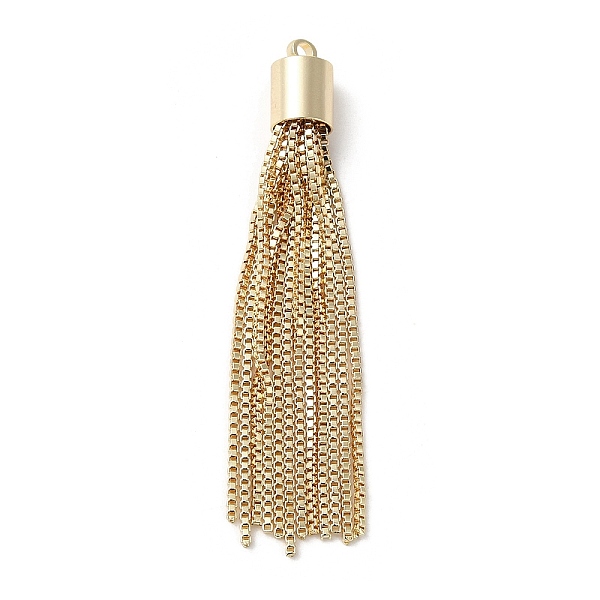 

PandaHall Brass Box Chains Tassels Pendant, Golden, 55x6.5mm, Hole: 1.8mm Brass