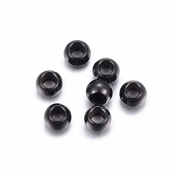 

PandaHall 304 Stainless Steel Beads, Rondelle, Electrophoresis Black, 2.5x1.8mm, Hole: 1.2mm 304 Stainless Steel Rondelle