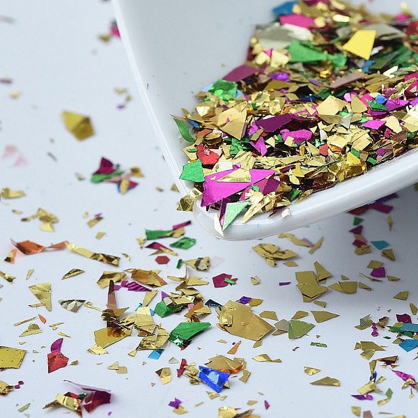 

PandaHall Plastic Candy Sequins/Paillette Chip, UV Resin Filler, for Epoxy Resin Jewelry Making, Colorful, 2~20x2~16mm Plastic
