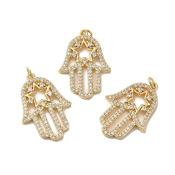 

PandaHall Rack Plating Brass Pave Cubic Zirconia Pendants, with Jump Ring, Lead Free & Cadmium Free, Real 18K Gold Plated, Long-Lasting..., Clear