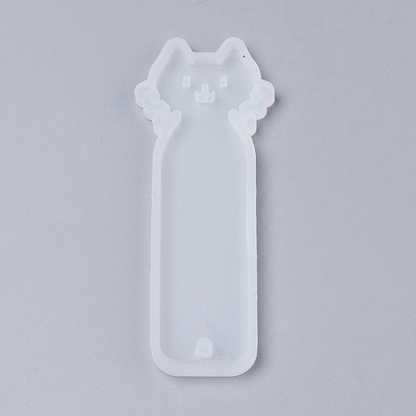 

PandaHall Silicone Bookmark Molds, Resin Casting Molds, Cat Shape, White, 93x35x4.5mm, Inner Diameter: 89x31mm Silicone Cat Shape White