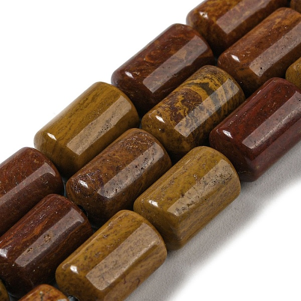 

PandaHall Natural Petrified Wood Beads Strands, Column, 10x6mm, Hole: 0.8mm, about 40pcs/strand, 15.67''(39.8cm) Petrified Wood Column