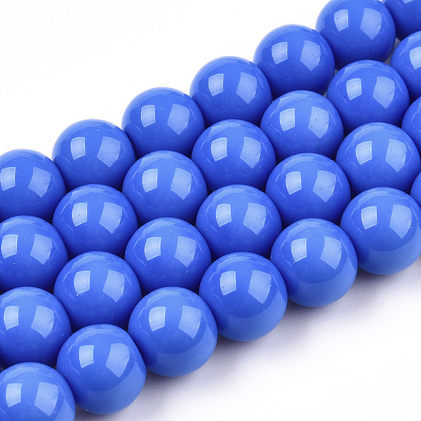 

PandaHall Opaque Solid Color Glass Beads Strands, Round, Royal Blue, 9.5~10mm, Hole: 1.5mm, about 40~42pcs/strand, 14.76~15.12 inch...