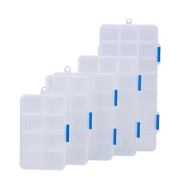 PandaHall Organizer Storage Plastic Boxes, Rectangle, White, 23x16x13cm Plastic Rectangle White