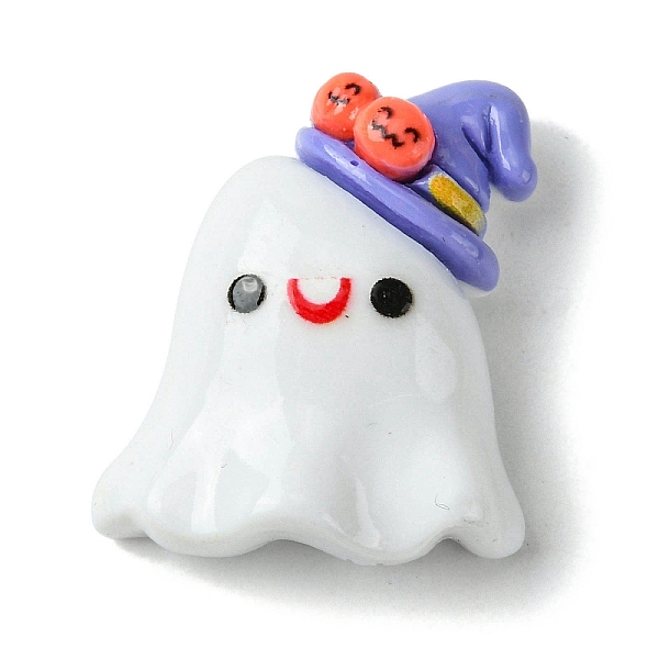 

PandaHall Halloween Theme Opaque Resin Decoden Cabochons, Ghost with Witch Hat, Mauve, 28x14x10mm Resin Ghost Purple