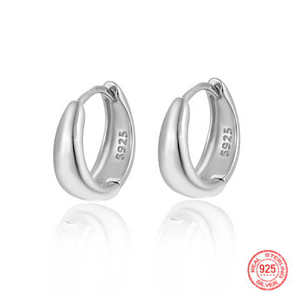 

PandaHall Rhodium Plated 925 Sterling Silver Hoop Earrings, Platinum, 11mm Sterling Silver