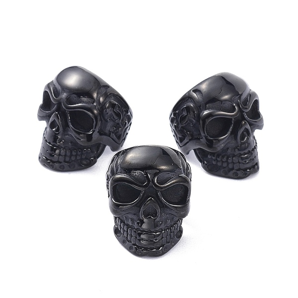 

PandaHall 304 Stainless Steel Beads, Skull, Electrophoresis Black, 16x12x14.5mm, Hole: 8mm 304 Stainless Steel Skull