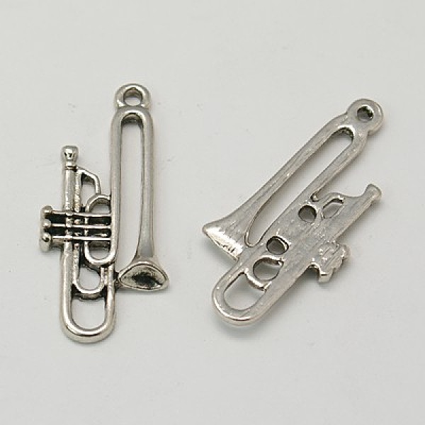 

PandaHall Alloy Pendants, Lead Free & Cadmium Free & Nickel Free, Trumpet, Antique Silver, Size: about 35mm long, 15mm wide, 3.5mm thick...