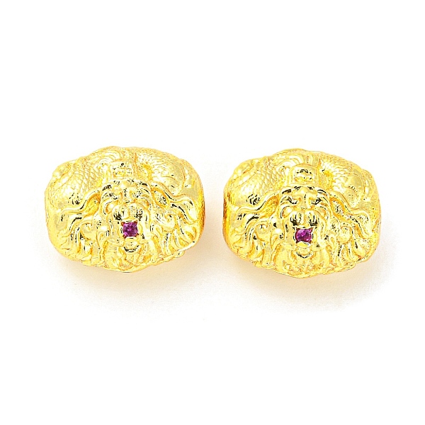 

PandaHall Brass Micro Pave Cubic Zirconia Beads, Long-Lasting Plated, Lead Free & Cadmium Free, Oval with Dragon, Golden, 10x12x7.5mm, Hole..., Pink