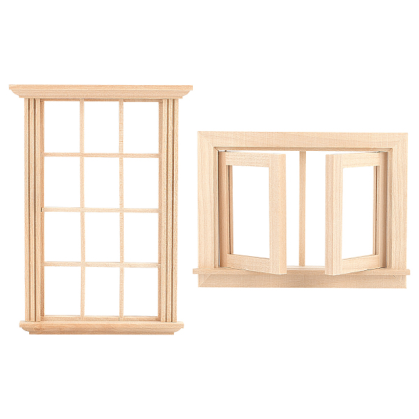 Olycraft 2pcs 2 Stile Mini-Display-Holzfenster