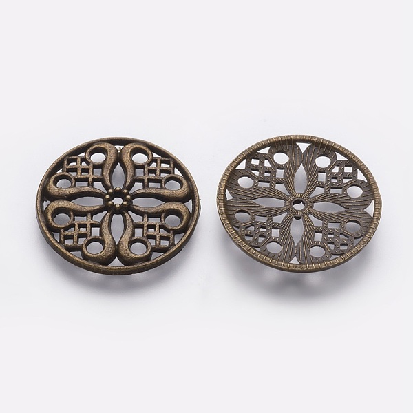 

PandaHall Tibetan Style Alloy Beads, Cadmium Free & Nickel Free & Lead Free, Flat Round, Antique Bronze, 24x3mm, Hole: 2mm Alloy Flat Round