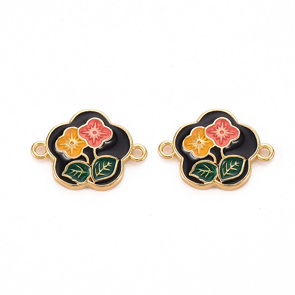 

PandaHall Brass Enamel Links Connectors, Cadmium Free & Nickel Free & Lead Free, Flower, Real 16K Gold Plated, 13x17.5x3mm, Hole: 1.4mm...