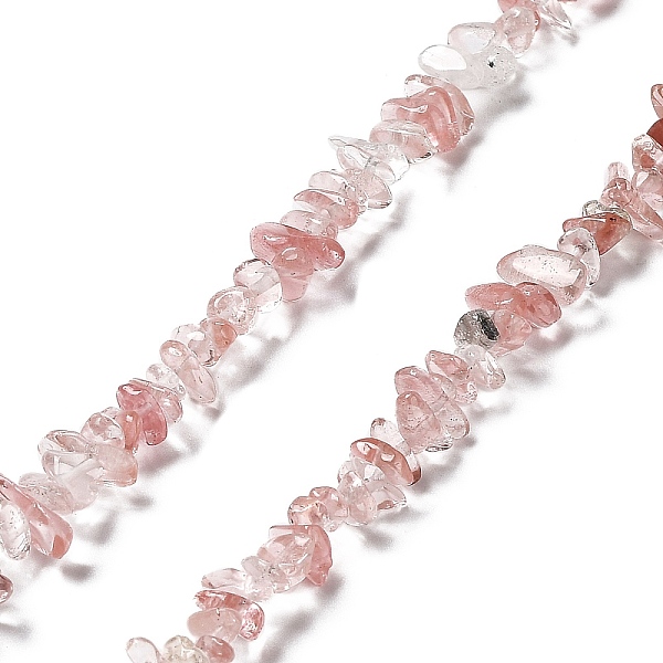 

PandaHall Cherry Quartz Glass Beads Strands, Chip, 1~5x3~16x3~5mm, Hole: 0.8~0.9mm, 29.92~32.68''(76~83cm) Cherry Quartz Glass Chip