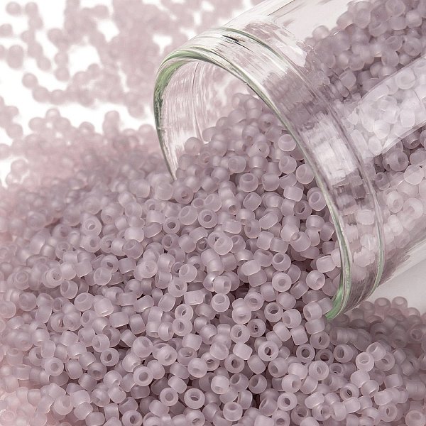 

PandaHall TOHO Round Seed Beads, Japanese Seed Beads, Frosted, (151F) Ceylon Frost Grape Mist, 15/0, 1.5mm, Hole: 0.7mm, about 3000pcs/10g..., Purple