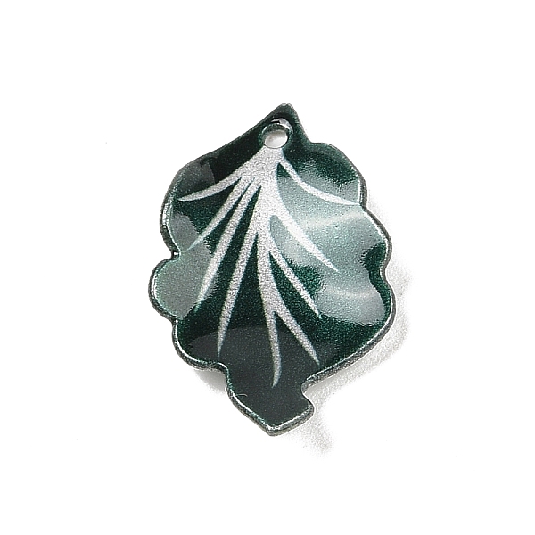 

PandaHall Printed Transparent Acrylic Pendants, Leaf, Dark Slate Gray, 30x18x3mm, Hole: 1mm Acrylic Leaf