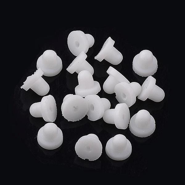 

PandaHall Plastic Ear Nuts, Earring Backs, White, 6x5mm, Hole: 1mm Plastic White