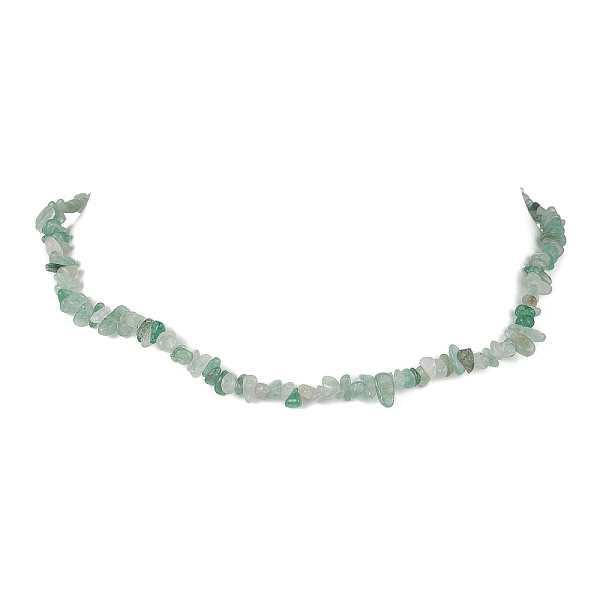 

PandaHall Natural Green Aventurine Chip Beaded Necklace, Stainless Steel Color, 15.94~15.98 inch(40.5~40.6cm) Green Aventurine Chip