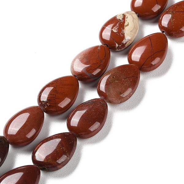 

PandaHall Natural Red Jasper Beads Strands, Flat Teardrop, 13~14x9.5~10x5~5.5mm, Hole: 1.2mm, about 28pcs/strand, 15.16''(38.5cm) Red Jasper...
