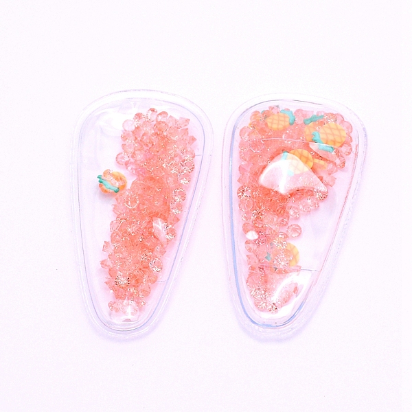 

PandaHall Plastic with Resin and Polymer Clay Accessories, DIY for Bobby pin Accessories, Oval with Pineapple, Light Salmon, 55x29x5mm Resin...