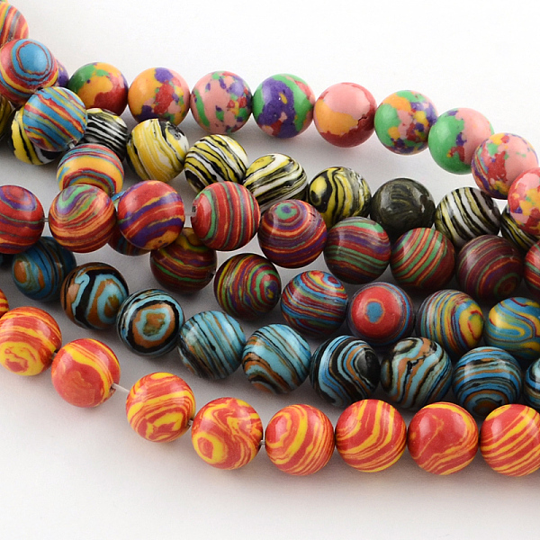 

PandaHall Dyed Synthetical Gemstone Round Bead Strands, Mixed Color, 6mm, Hole: 1mm, about 66pcs/strand, 15.35 inch Synthetic Gemstone Round..., Multicolor