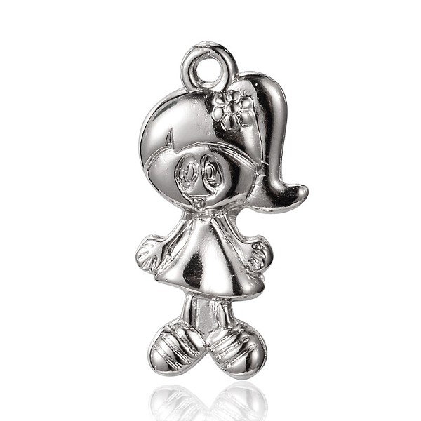 

PandaHall CCB Plastic Girl Pendants, Platinum, 31x16x5mm, Hole: 2mm Plastic Human