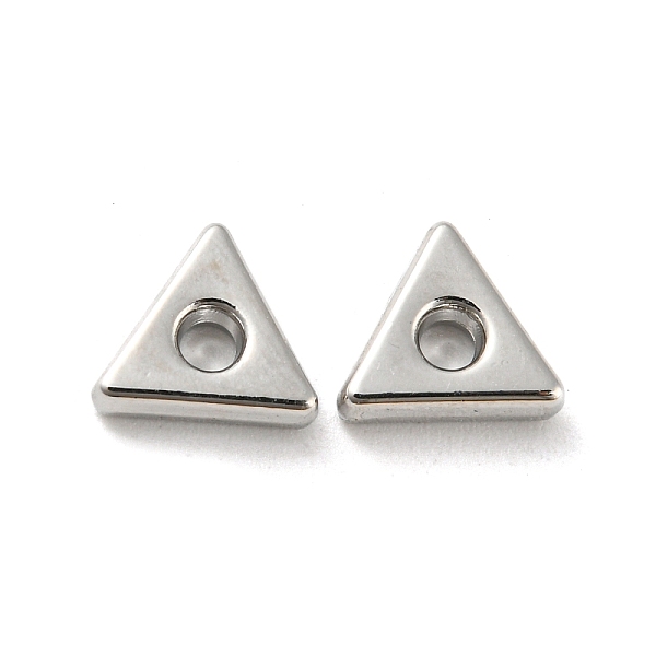 

PandaHall Rack Plating Alloy Beads, Lead Free & Cadmium Free & Nickel Free, Triangle, Platinum, 7x8x2.5mm, Hole: 2mm Alloy Triangle