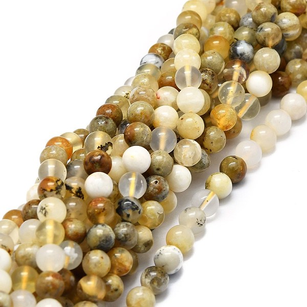 

PandaHall Natural Opal Beads Strands, Round, 6mm, Hole: 0.8mm, about 62pcs/strand, 15.35''(39cm) Natural Gemstone Round