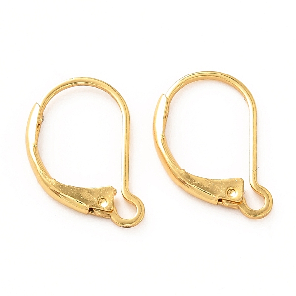 

PandaHall Brass Leverback Earring Findings, with Loop, Real 18K Gold Plated, 16x12x2mm, Hole: 1.5mm, Pin: 0.5mm Brass