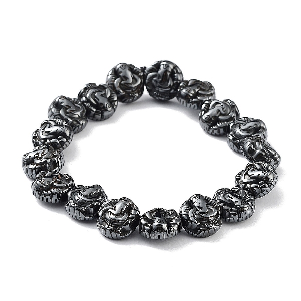 

PandaHall Non-Magnetic Synthetic Hematite Beaded Stretch Bracelets, Elephant, Inner Diameter: 2-1/8 inch(5.25cm) Hematite Elephant