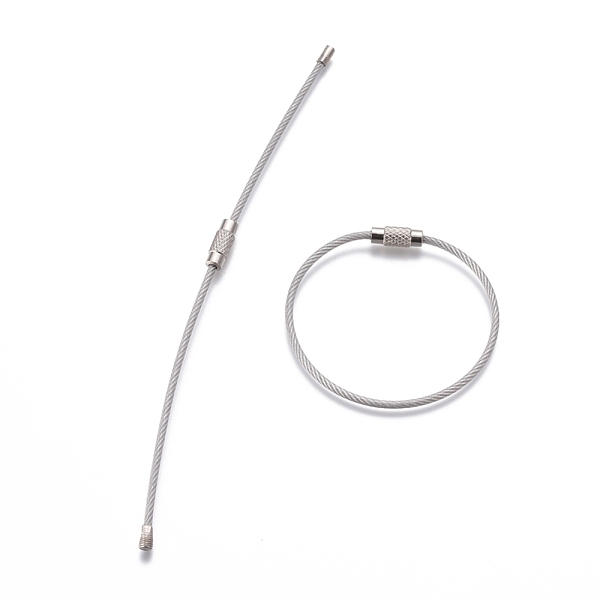 

PandaHall Stainless Steel Wire Keychain Clasps, with Plastic Coated, Cable Key Ring Loops, for Hanging Luggage Tag, Keyrings and ID Tag..., Clear