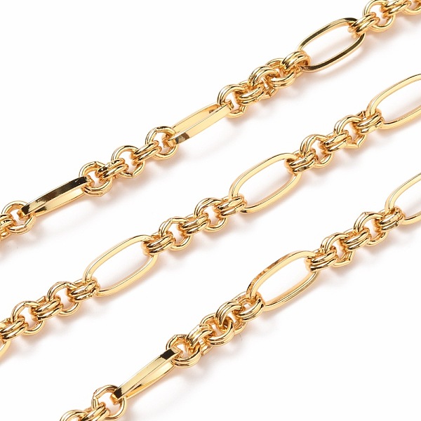

PandaHall Brass Link Chains, with Spool, Unwelded, Real 18K Gold Plated, Link: 12x6x1.5mm, Ring: 5x2mm, about 16.4 Feet(5m)/roll Brass