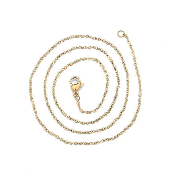 

PandaHall 304 Stainless Steel Cable Chains Necklace for Men Women, Golden, Wide: 1.2mm, 17.72 inch(45cm) 304 Stainless Steel