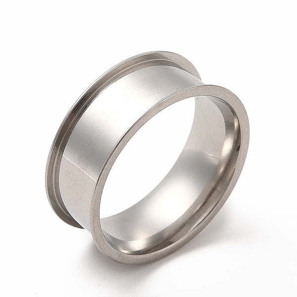 

PandaHall 201 Stainless Steel Grooved Finger Ring Settings, Ring Core Blank, for Inlay Ring Jewelry Making, Stainless Steel Color, Inner...