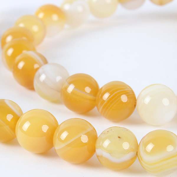 

PandaHall Natural Striped Agate/Banded Agate Round Bead Strands, Dyed, Dark Orange, 8mm, Hole: 1mm, about 49pcs/strand, 14.96 inch Banded...