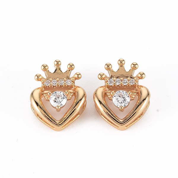 

PandaHall Rack Plating Brass Micro Pave Clear Cubic Zirconia Charms, Long-Lasting Plated, Cadmium Free & Lead Free, Heart, Light Gold...