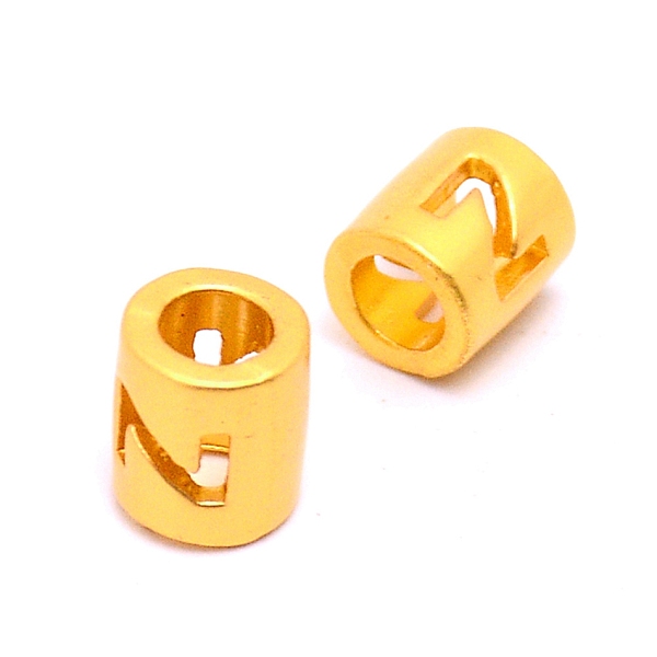 

PandaHall Alloy Letter Beads, Column, Matte Gold Color, Letter.Z, 6.5x6mm, Hole: 3mm Alloy Letter Z