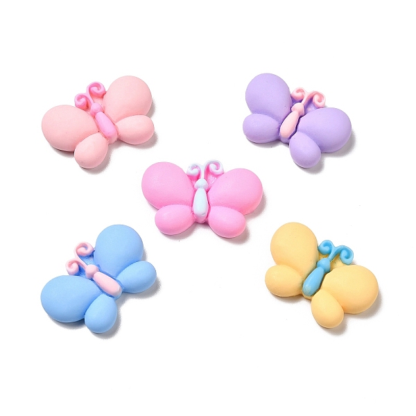 

PandaHall Opaque Resin Cabochons, Butterfly, Mixed Color, 19.5x28.5x6mm Resin Butterfly Multicolor