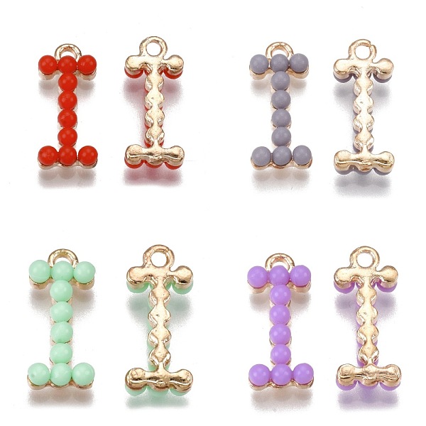 

PandaHall Acrylic Pendants, with Alloy Findings, Letter, Light Gold, Mixed Color, Letter.I, 17.5~19x7.5~14x3.5~4mm, Hole: 1.4~1.8mm..., Multicolor