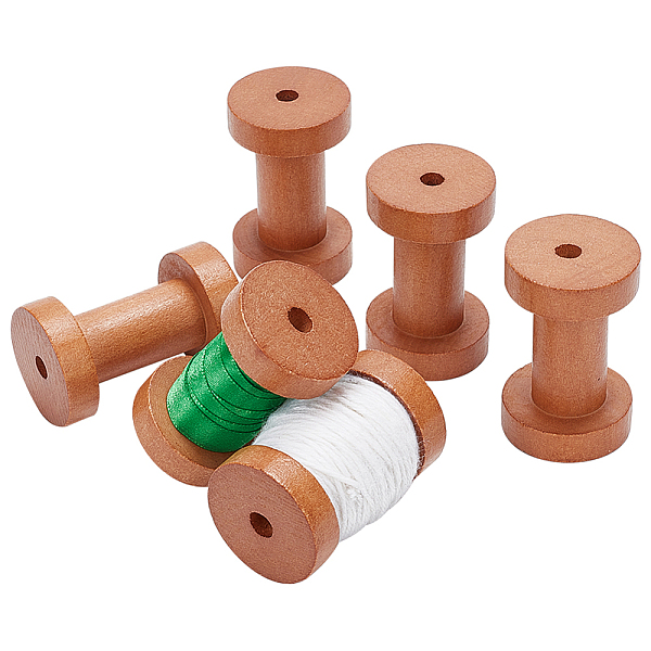 

PandaHall PH 8pcs Wooden Empty Spools, 2.36 inch Unfinished Wood Empty Bobbins Natural Wooden Spools Vintage Spools for Embroidery and..., Brown