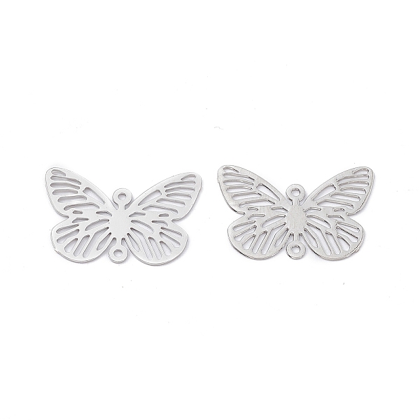 

PandaHall Brass Filigree Connector Charms, Butterfly Links, Platinum, 12.5x19x0.3mm, Hole: 0.9mm Brass Butterfly